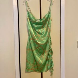 Ladies  XL, Green and Gold Mini Party Dress